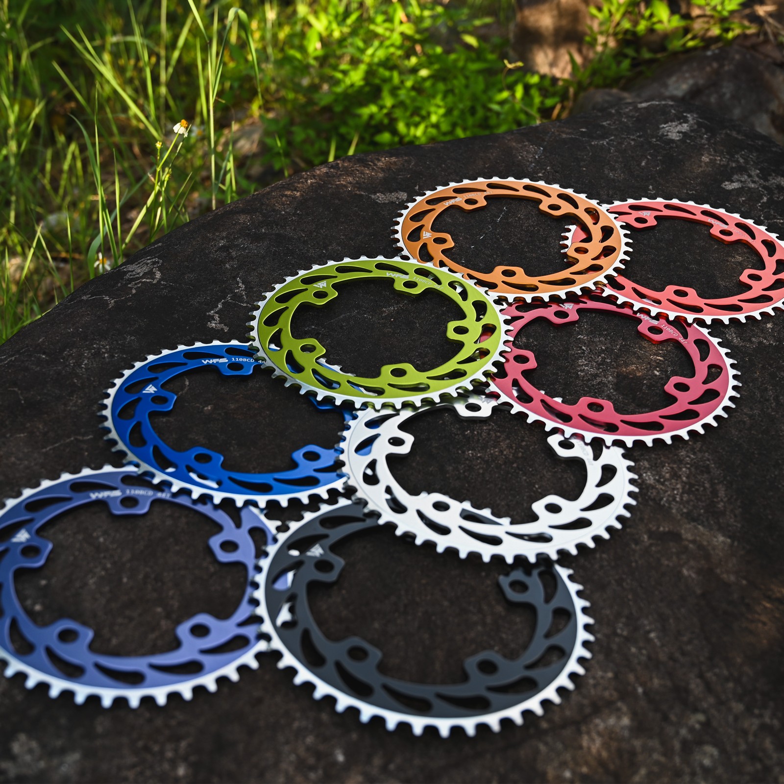 WFS Helix Chainring 44T 1/8″ 110mm Old School BMX Single Speed Fixie ,Green