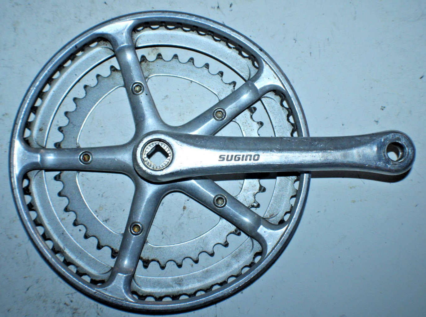 Sugino Bicycle Double Drive Side Crank Arm Silver 170mm BCD110 52/40t JIS ShipUS
