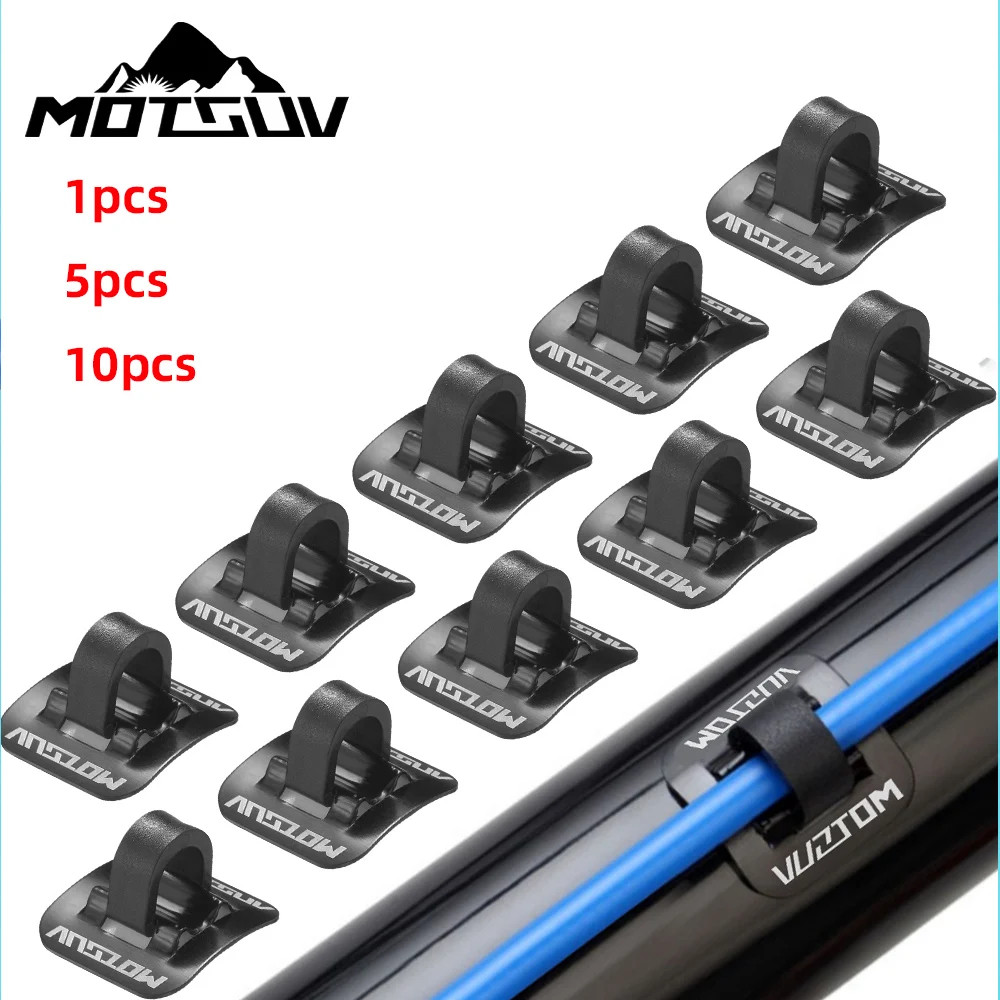 1/5/10Pcs Stick-On Cable Guide, Bicycle Shift Brake Housing Line Tubing Buckle,