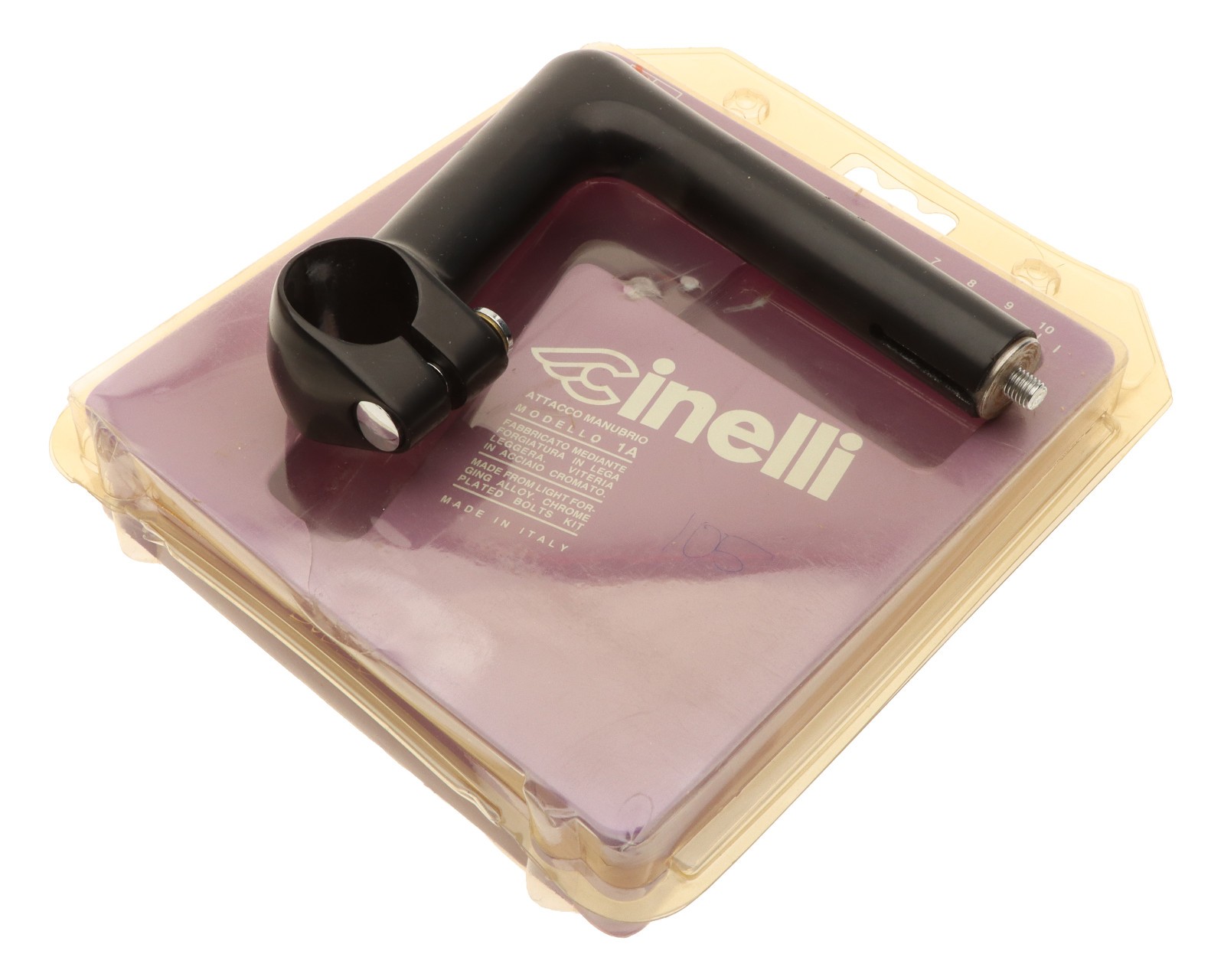 Cinelli 1″ 1/A 22.2mm Quill Stem 105mm 26.4mm Clamp Black -17° 1A NEW NIB NOS