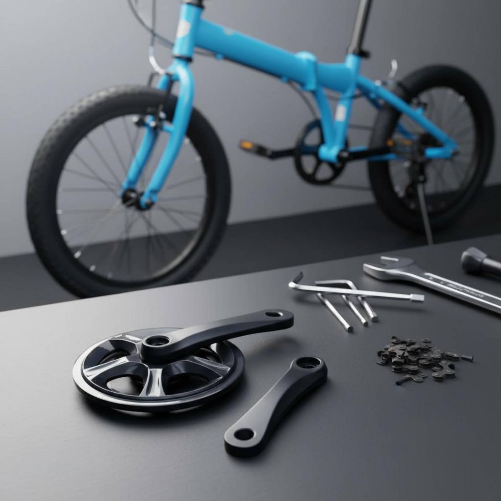 127mm Crank Arms Easy Renewal Folding Bike Crankset Replacement Set for