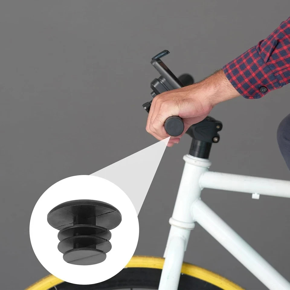 10-Piece Black Plastic Bike Handlebar Plugs – Bar End Caps for Road & Mountain