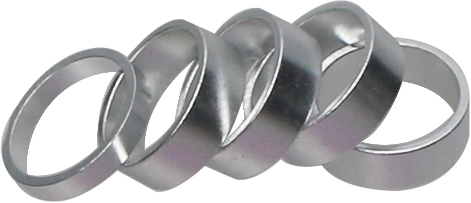 1 Inch Headset Spacer 5PCS 25.4 Fork Tube Handlebar Stem Spacer Black Silver 2 C