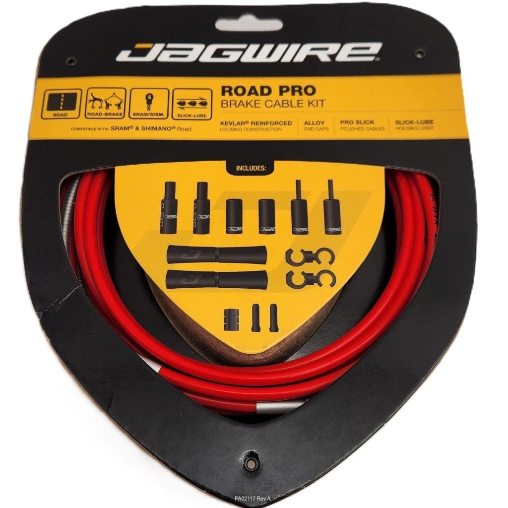 Jagwire Road Polished Pro Red Brake Cable & Housing Kit fits SRAM Shimano Bike
