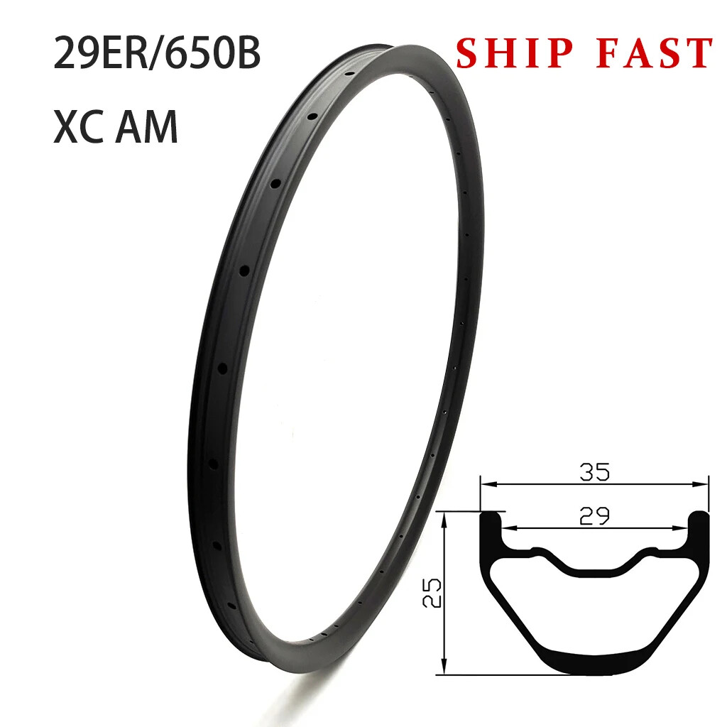 29er/650b XC AM MTB Bicycle Carbon 35mm X 25mm Tubeless Rims UD Matte/glossy