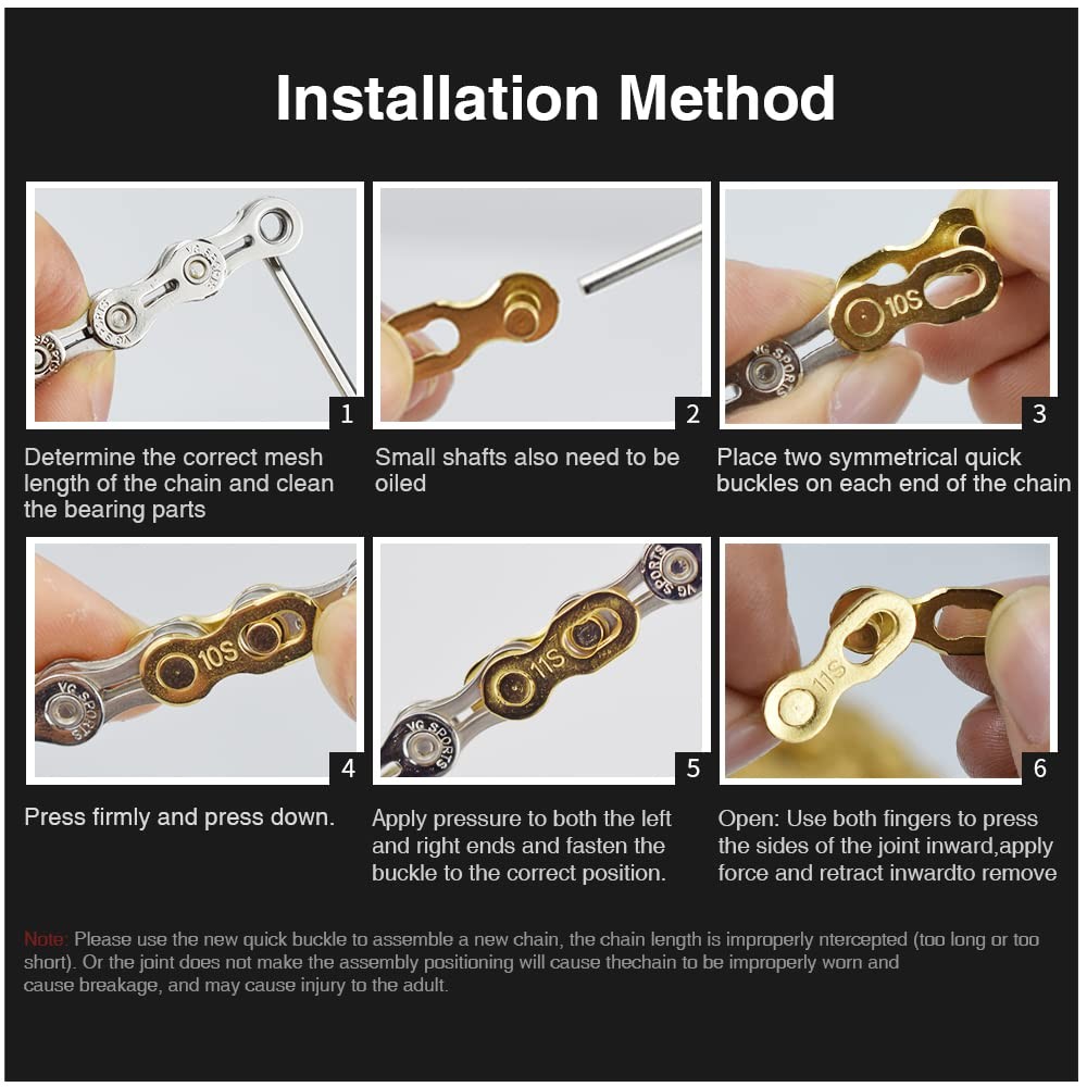 4 Pairs Bicycle Missing Link 1/6/7/8/9/10/11/12 Speed Chain Reusable Steel Bi…