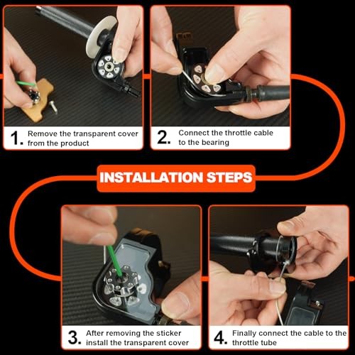 7/8″ 22mm Dirt Bike Throttle Assembly,Aluminum Alloy Transparent Design Black