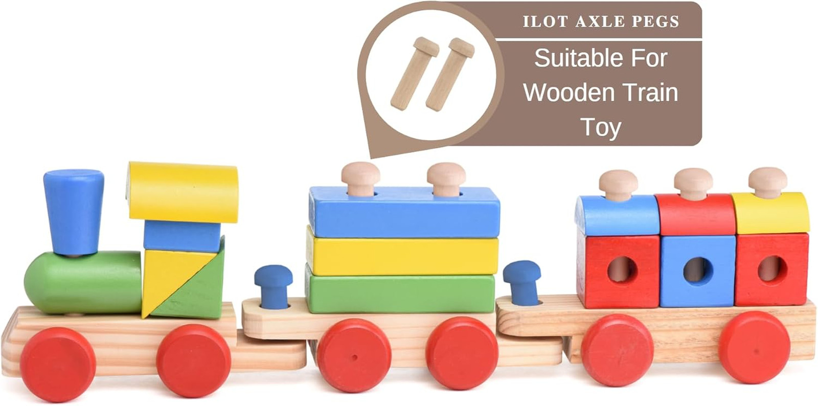 Wood Axle Pegs, 1-3/8-Inch Fits 3/8-Inch Hole Pack of 100 Mini Wooden Pegs for T