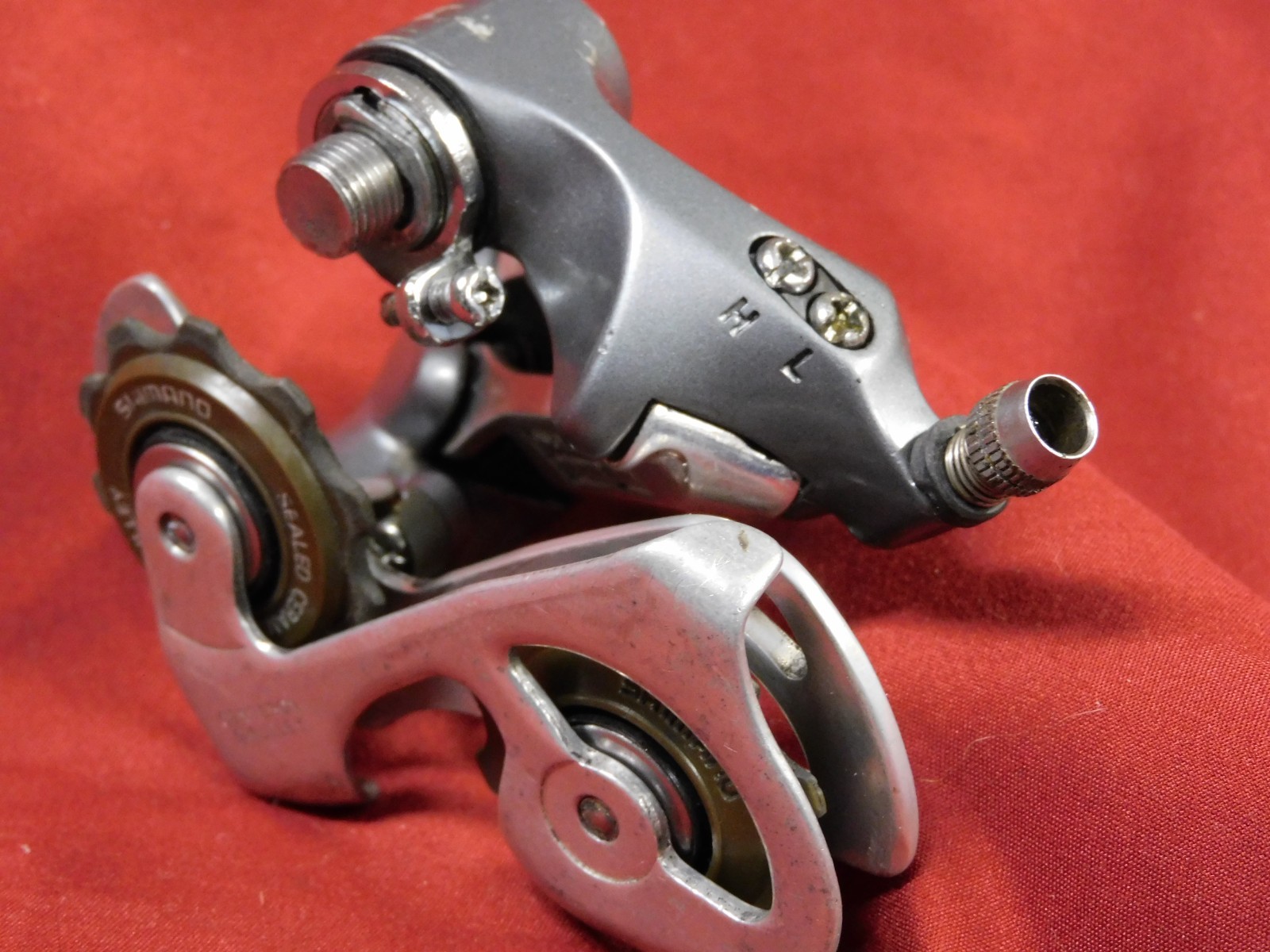 1996 Shimano 600 Ultegra Tri-Color RD-6401 Silver Short Cage Rear Derailleur
