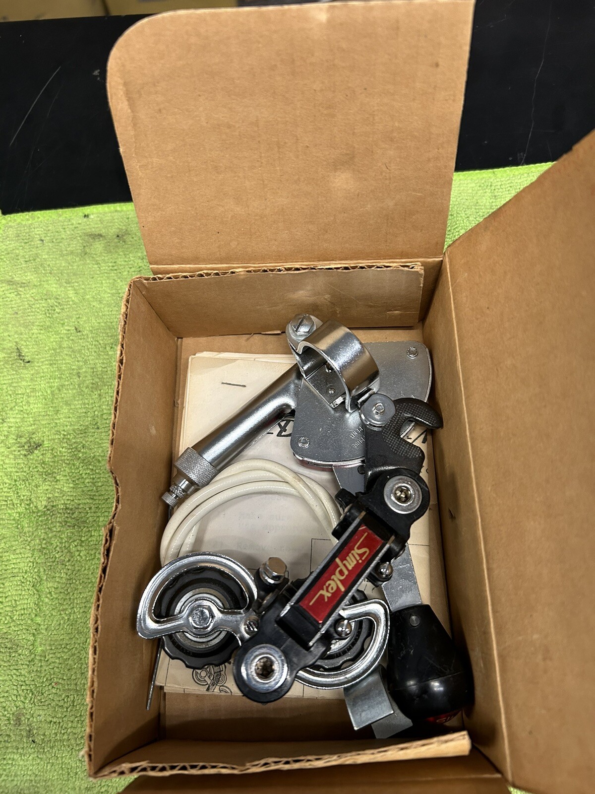 RARE VINTAGE SIMPLEX 5 SPEED STICK SHIFT LEVER RED MUSCLE BIKE IN BOX