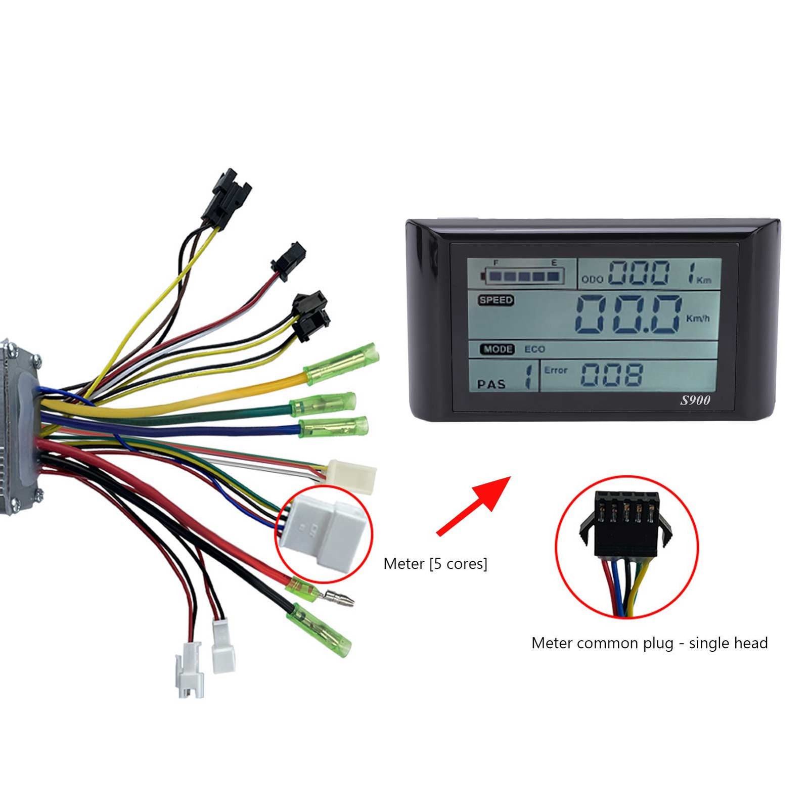 36V 48V 22A Brushless Motor Controller & LCD-S900 Display Kit For E-Bike