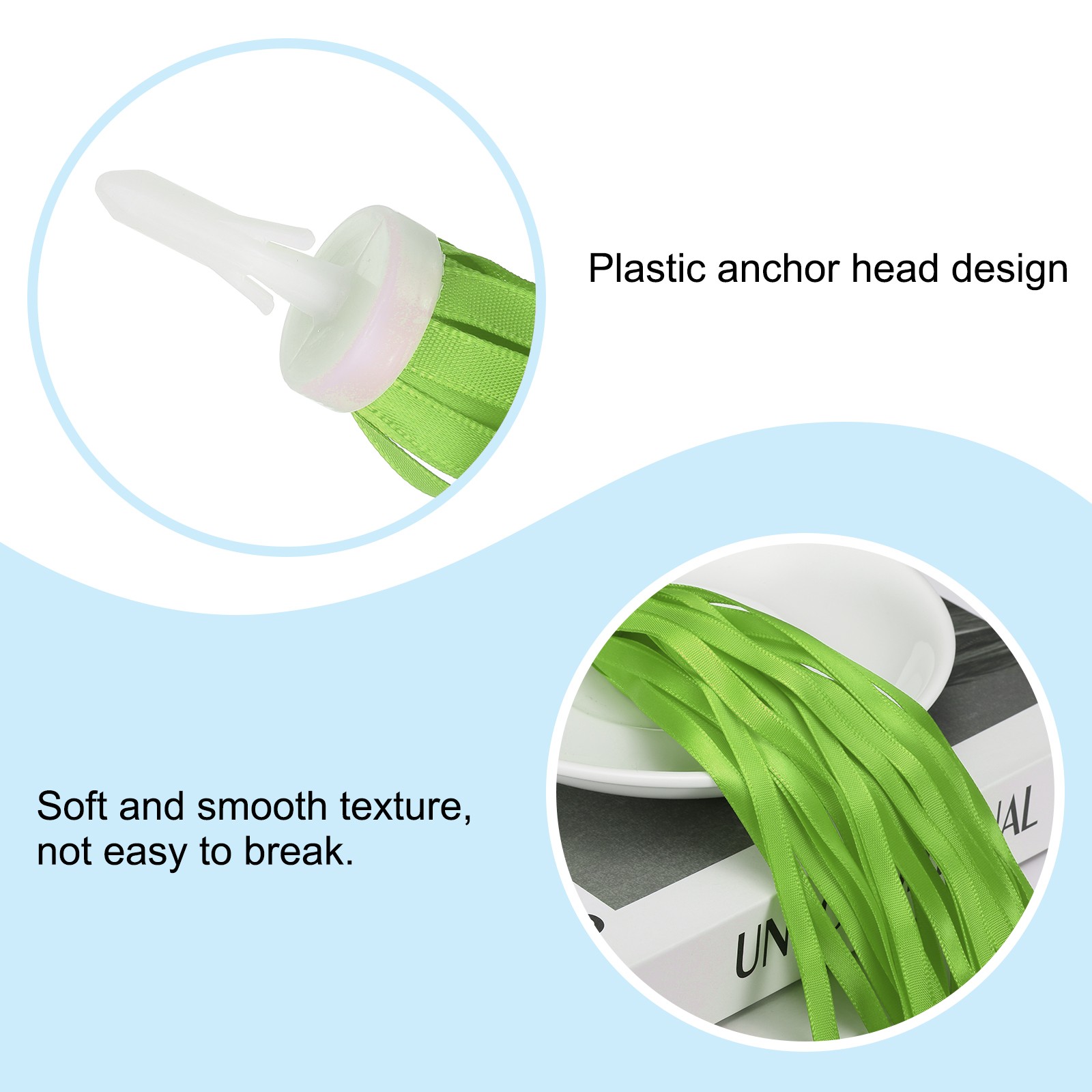 Bike Streamers Scooter Handlebar Tassels Grips Ribbon Yellow Green New