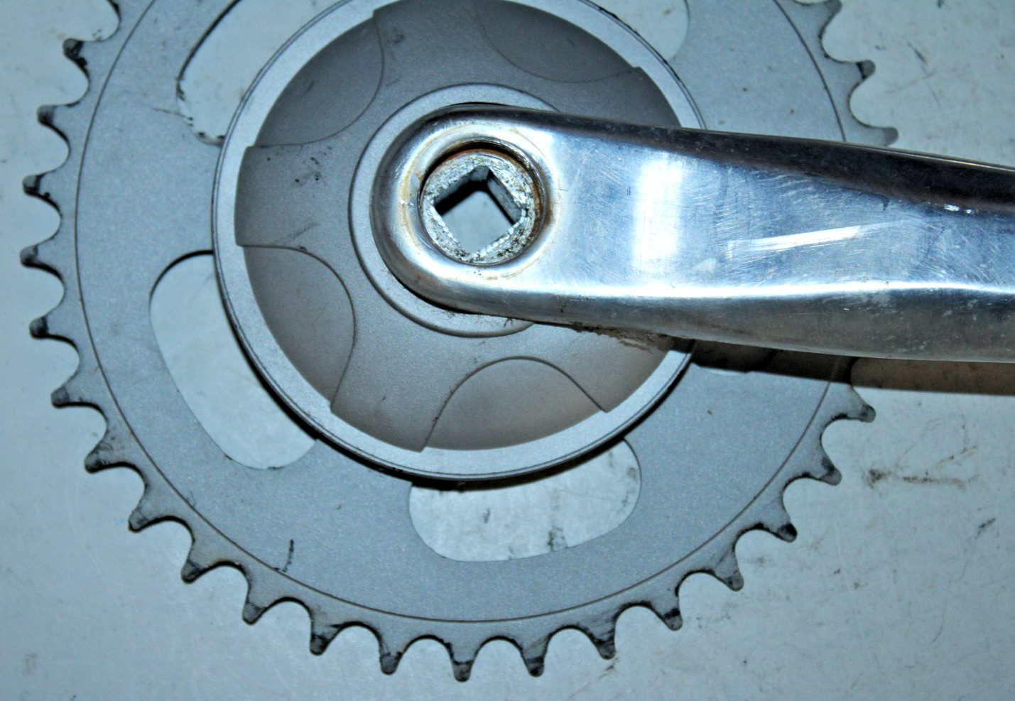 HDL A14 Single Speed Crankset 170mm 44t Silver MTB Track Hybride Fast US Shipper