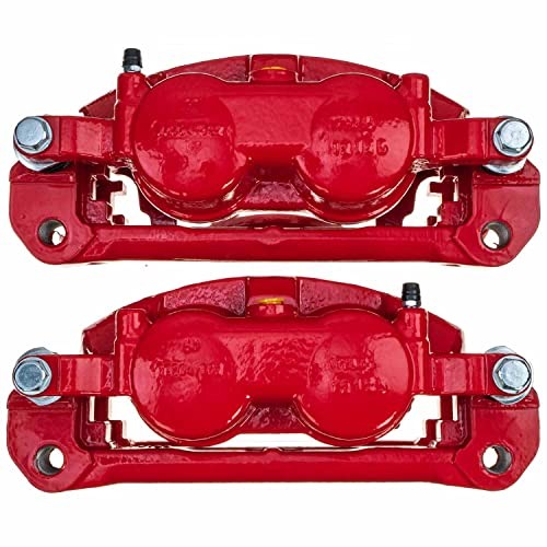 Front Red Powder Coated Brake Caliper Pair for Ford F-250 Super Duty 2012-22