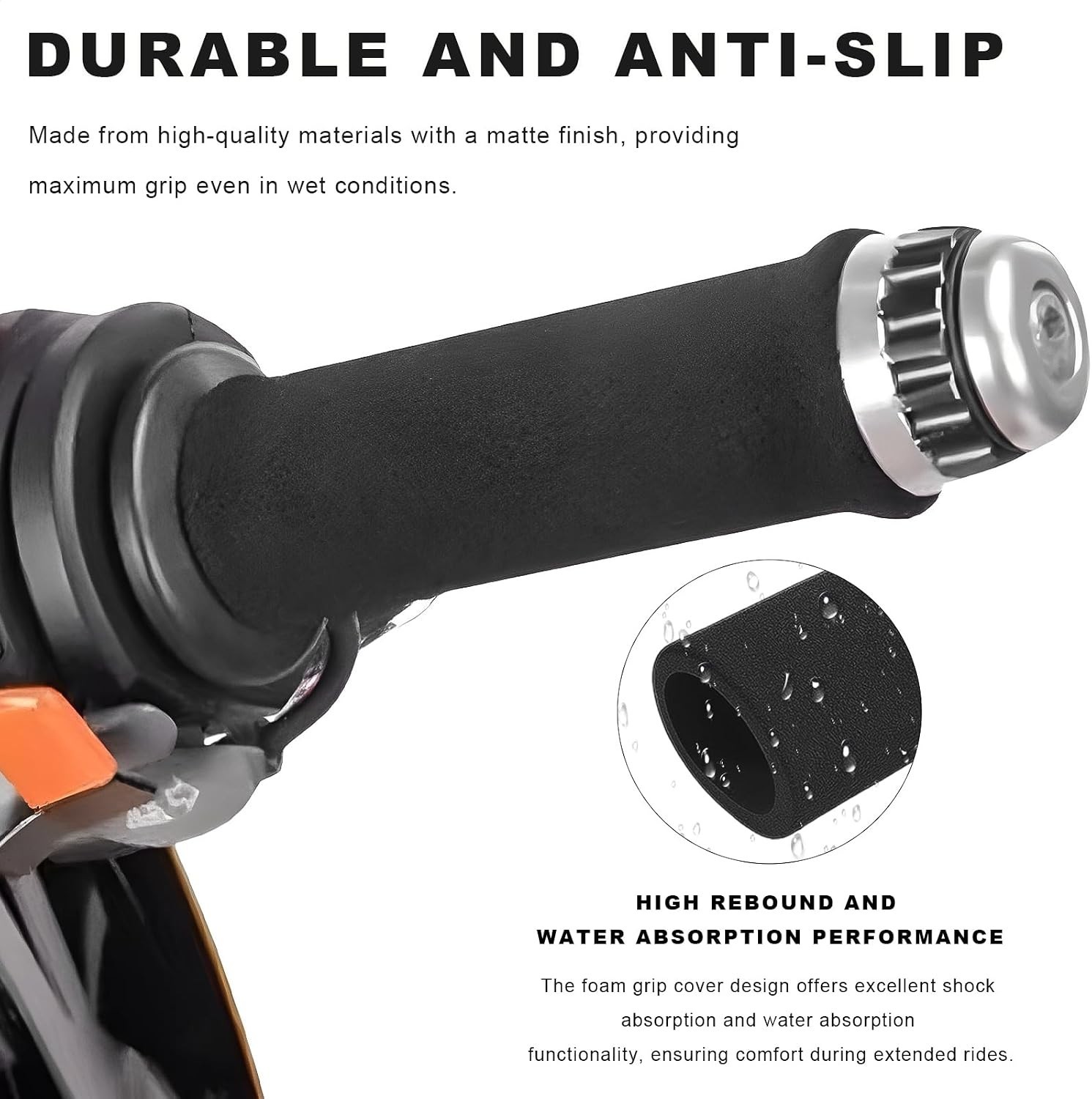 1 Pair Motorcycle Handlebar Grip Foam Cover Anti Vibration Comfort Sleeve