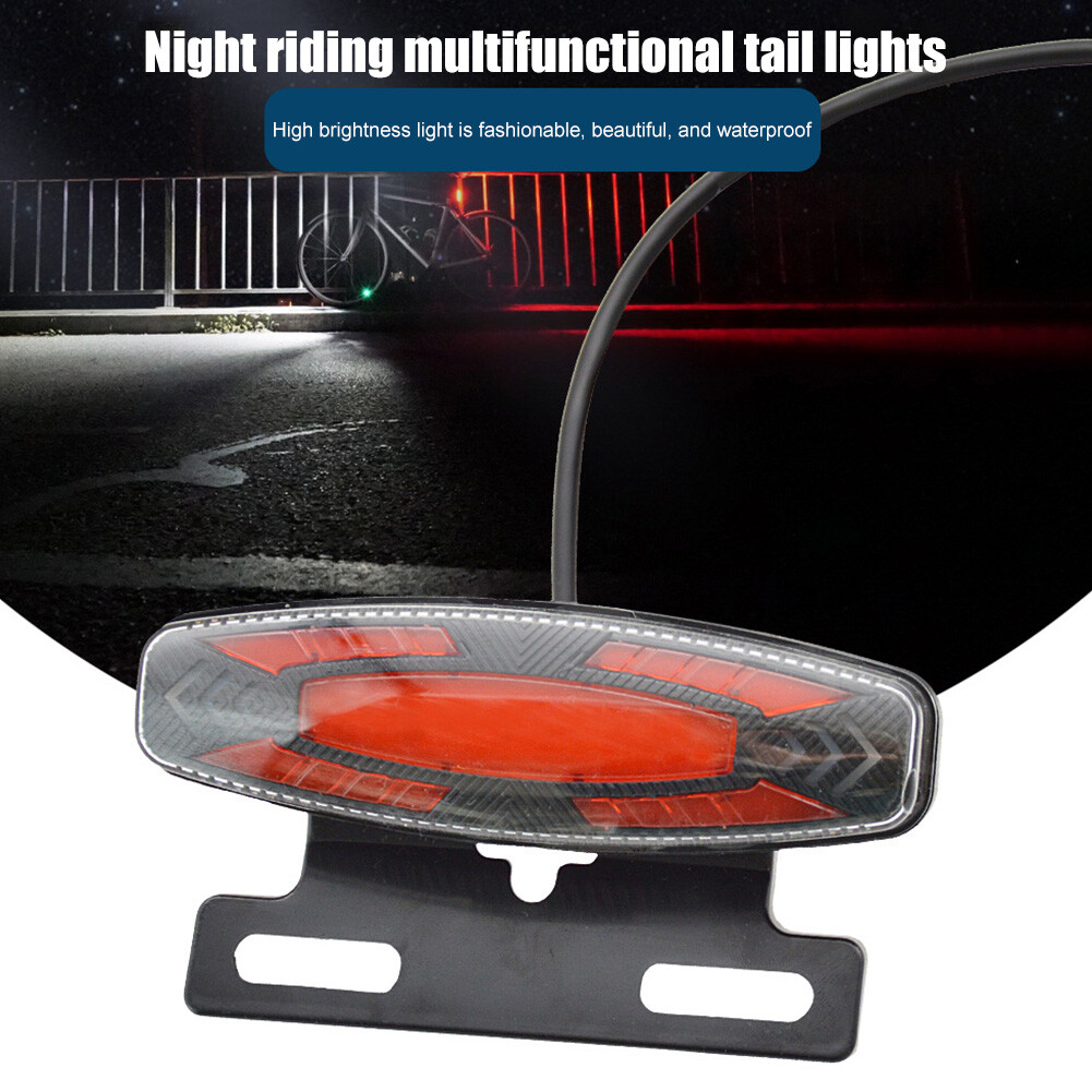24V-48V E-Bike LED Headlight & Tail Light Set Horn Turn Signal Switch Button NEW