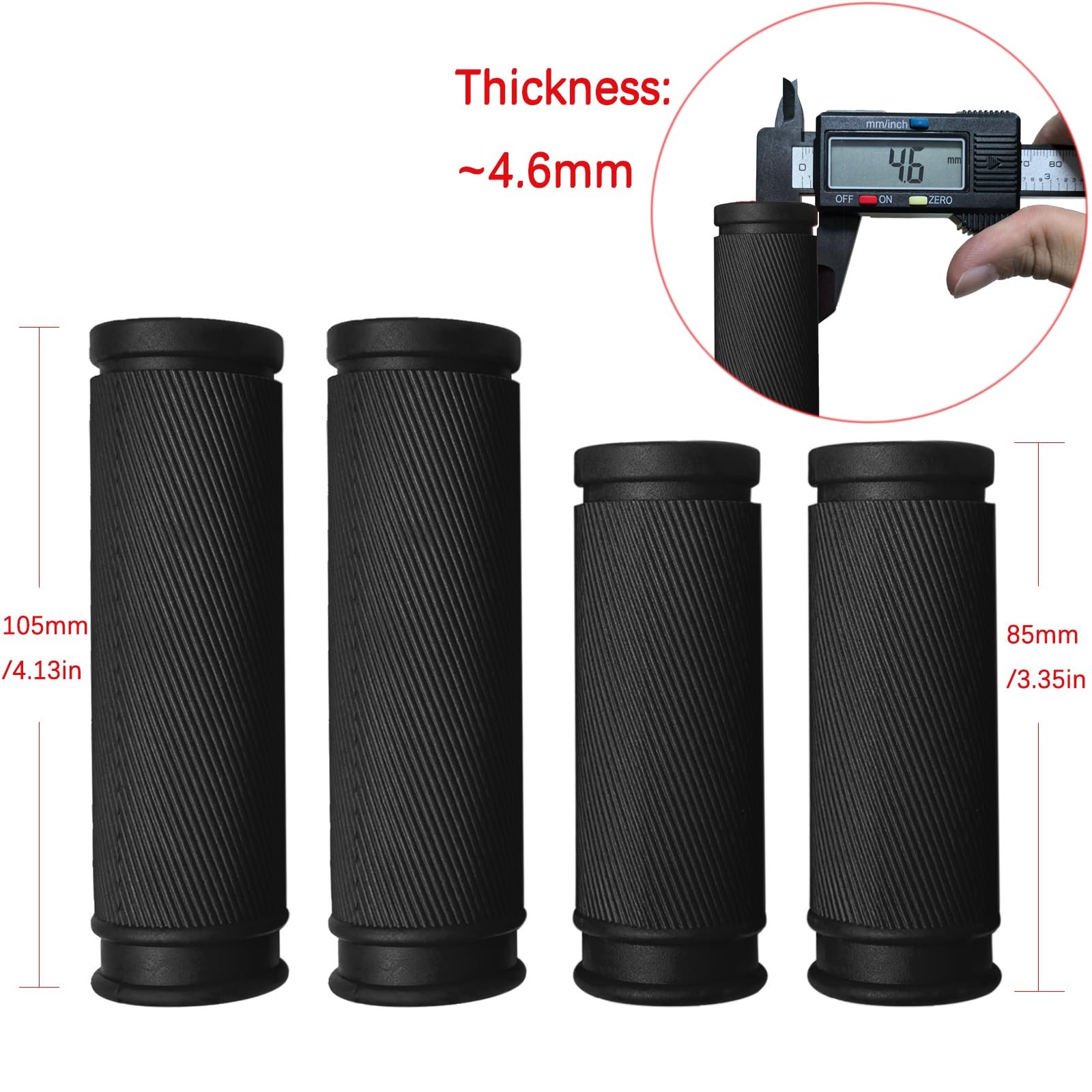 4Pcs Bike Handlebar Grips, 85mm 105mm TPR Rubber Short Grips Fit Twist Shift …