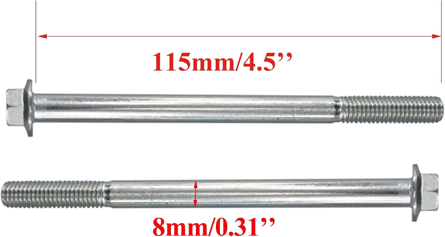 2Pcs 8Mm X 115Mm/4.52″ M8 Pit Bike Top & Bottom Engine Mount Bolts | 50Cc 70Cc 9