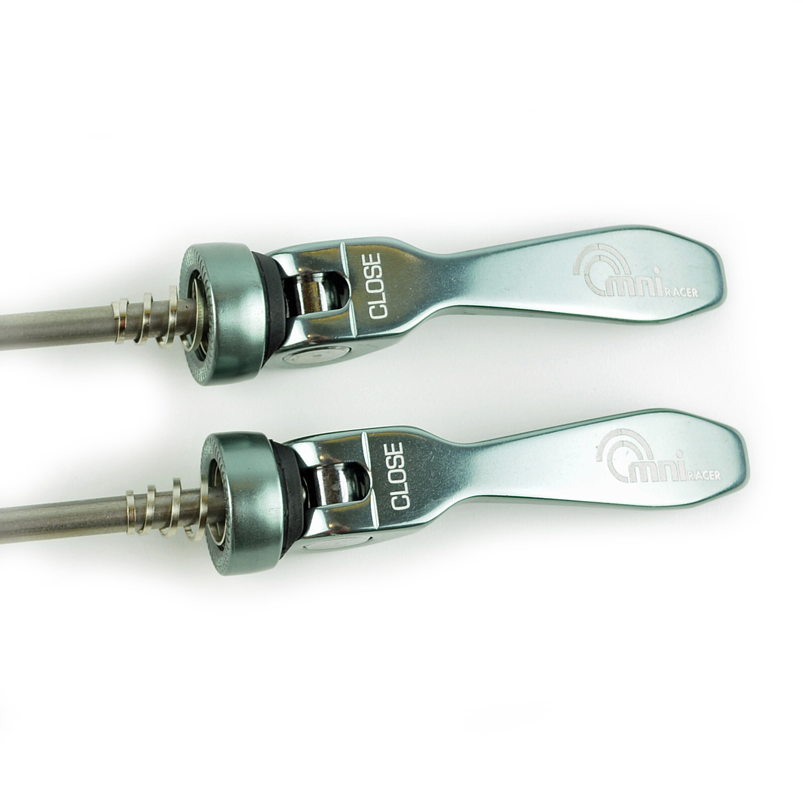 OMNI Racer Quick Release Road Mountain Skewers Stainless MATCHES SHIMANO GRAY