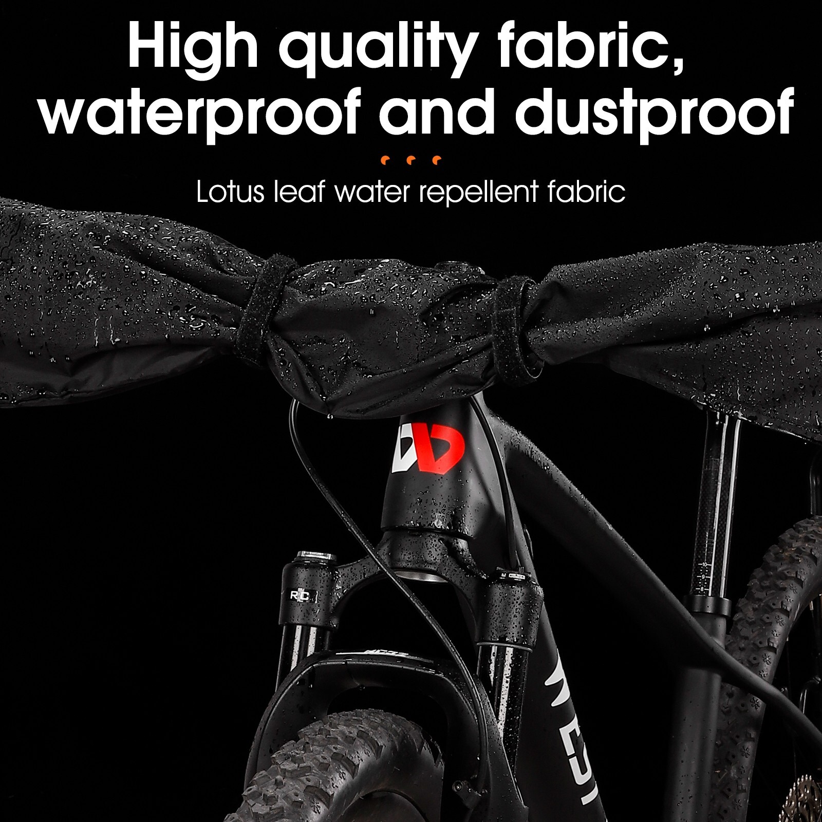 WEST BIKING Waterproof Dustproof Mountain Bike Handlebar Protector Cover Black