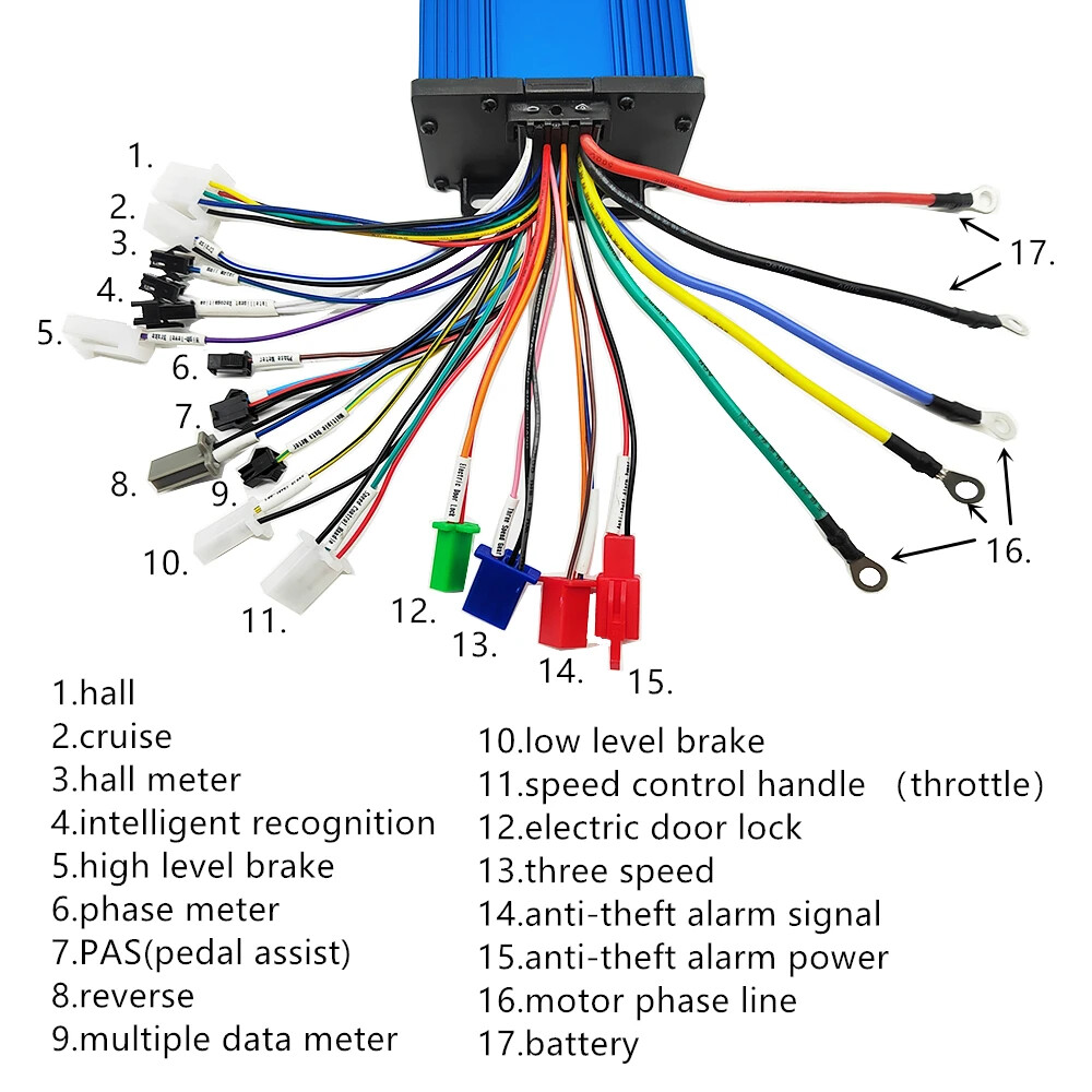 36V 48V 60V 72V 1000W 2000W Universal Electric Bike Scooter Brushless Controller