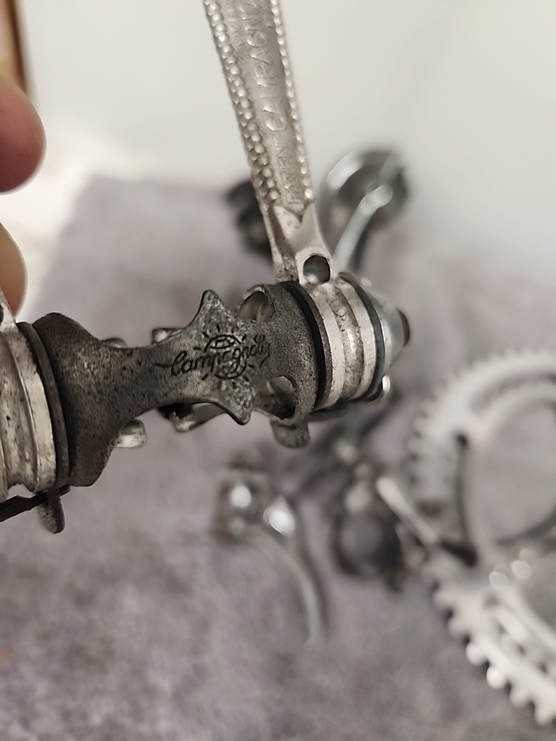 Vintage Rare Campagnolo Gran Sport Crank 3-Arm Steel, Derailleurs And Shifters.