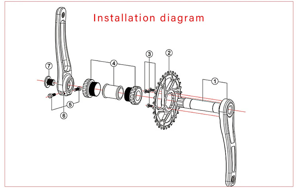 Bicycle Crankset Crank Arm 170mm/175mm Chainring 30T 32T 34T 36T 38T with BB