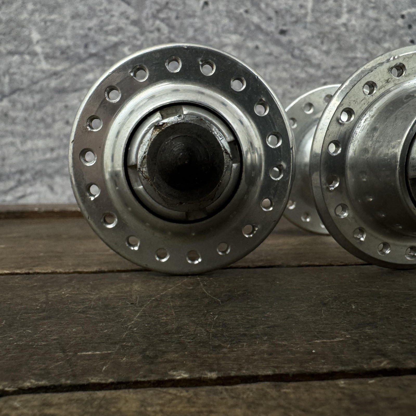 Vintage Sunshine Sealed Bearing Hub Set 36H Nutted Silver Alloy Nut BMX MTB 80s