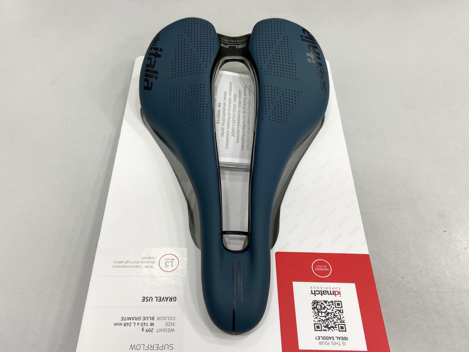 Selle Italia SLR Boost Gravel Ti316 Superflow L3(145x248mm) Saddle Blue Granite