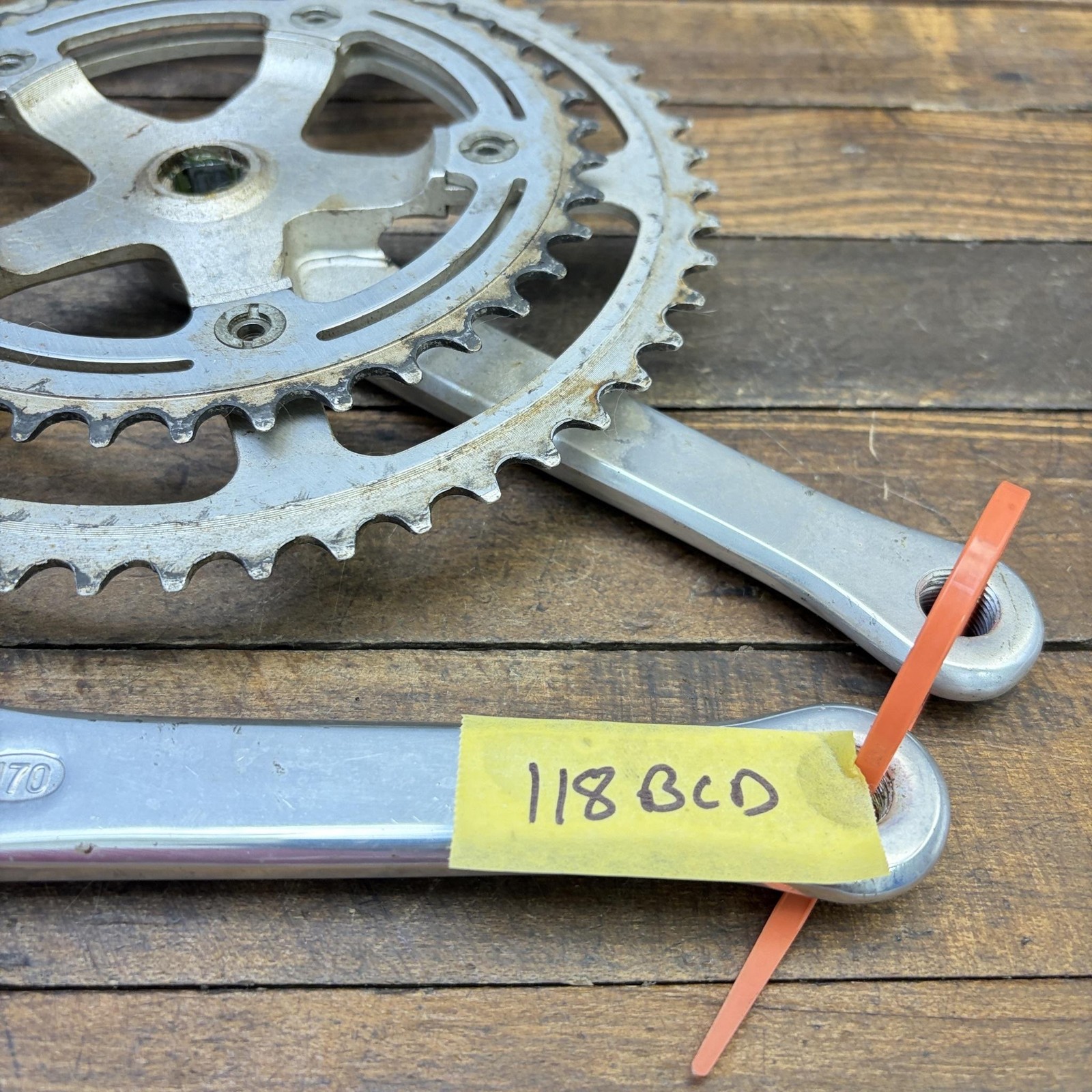 Vintage SR Double Crankset 170mm 118 BCD 52/40T Road Bike Fits 70s Trek