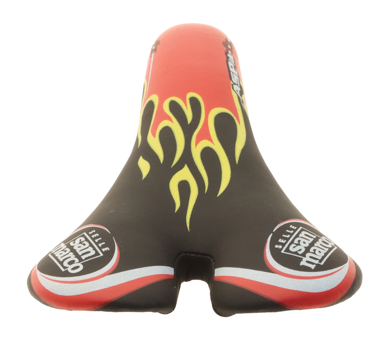 Selle San Marco Aspide FX Saddle Titanium Rails Black Flames Leather NIB NOS NEW