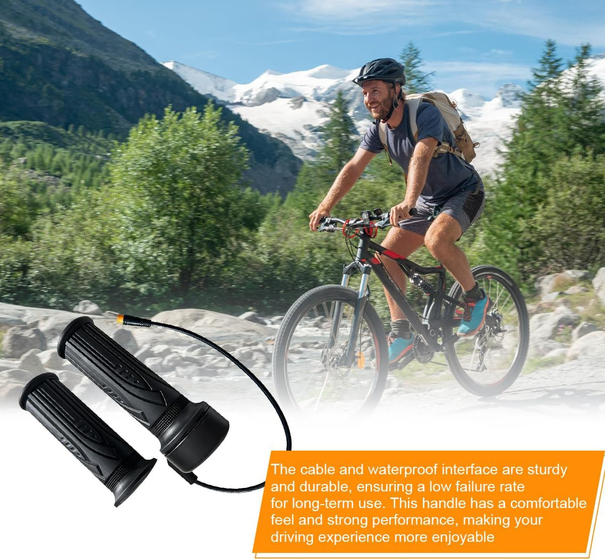 Ebike Throttle Grip, 1 Pair 20X 3 Pin Waterproof Electric Bicycle Full Twist Thr