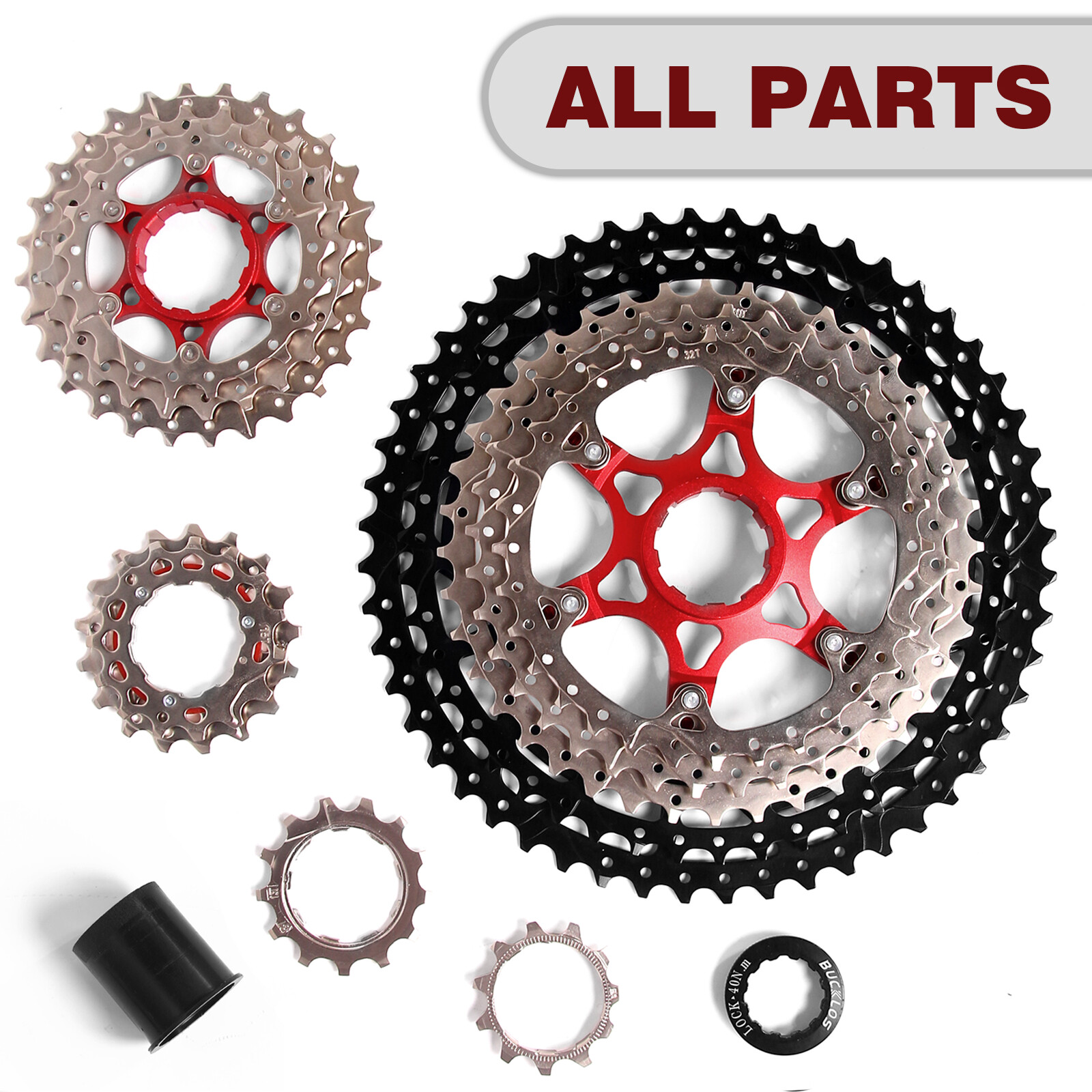 12/11/10/9/8 Speed Bike Cassette 11-52T for Shimano/Sram Mountain MTB E-Bike HG