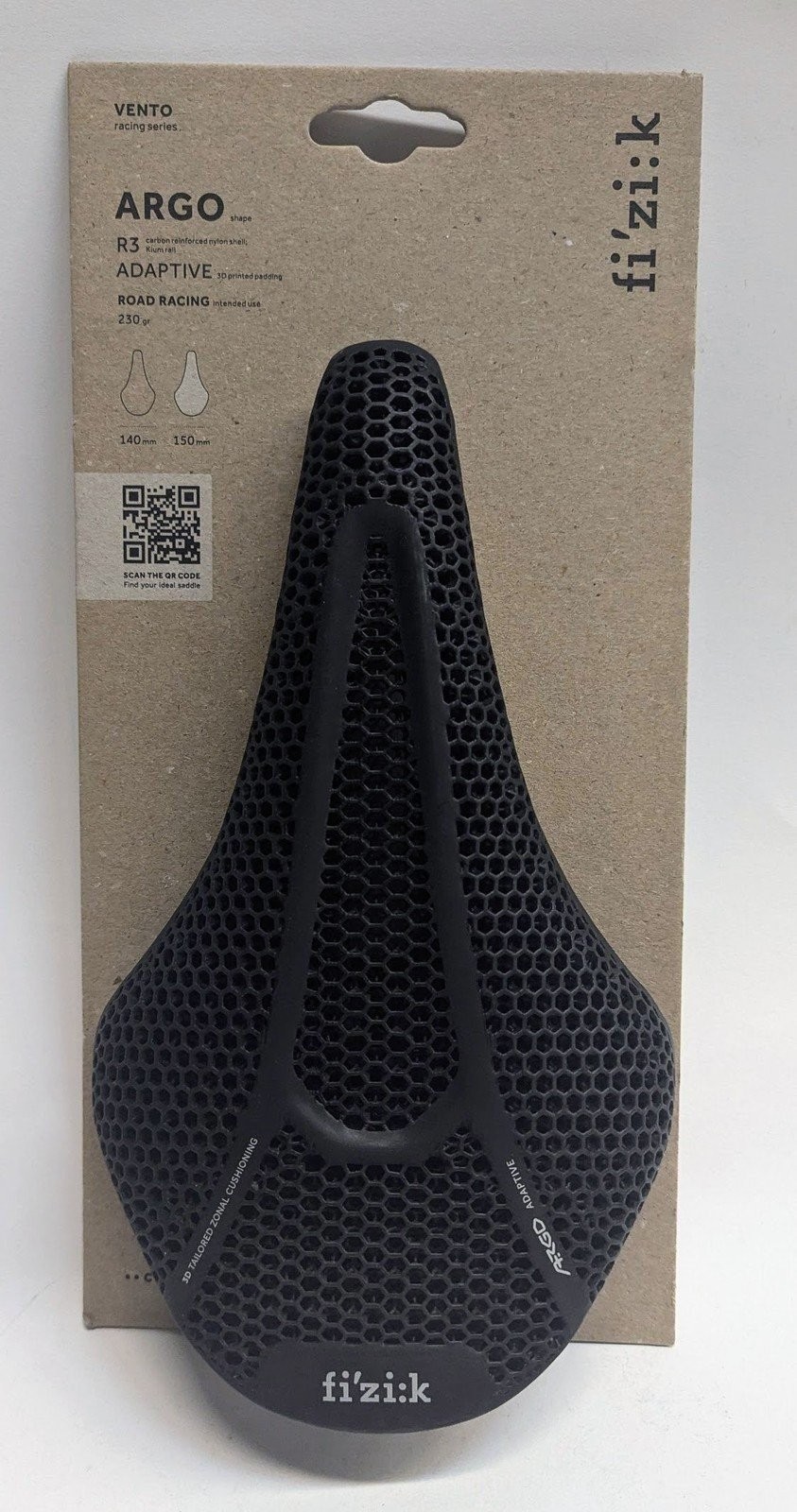 Fizik Vento Argo R3 Adaptive Road Saddle – Kium Rail – 150mm – Black