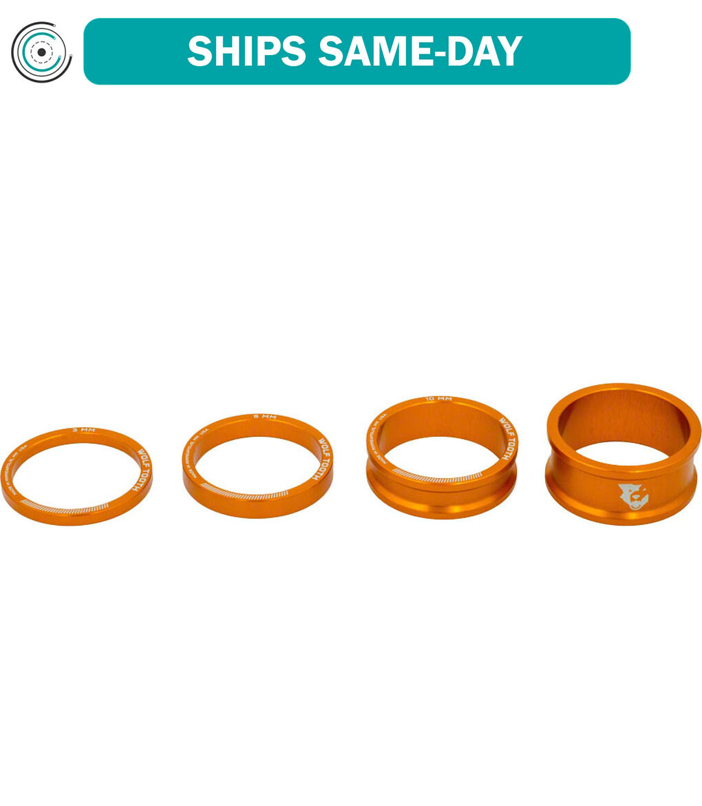 Wolf Tooth Headset Spacer Kit 3, 5, 10, 15mm, Orange