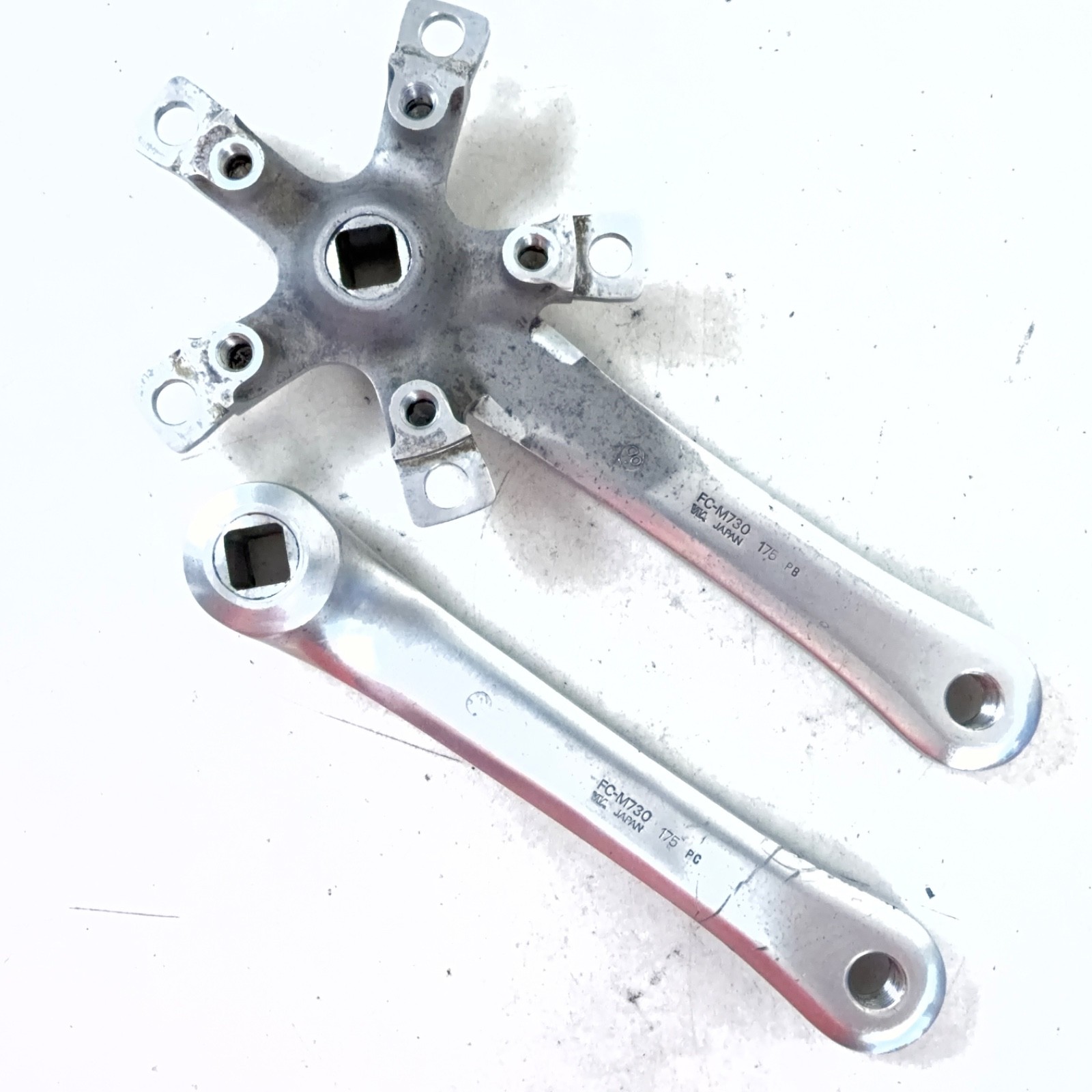 Shimano Vintage Deore XT FC-M730 Triple Crank Set Arms 175mm 110/74 BCD