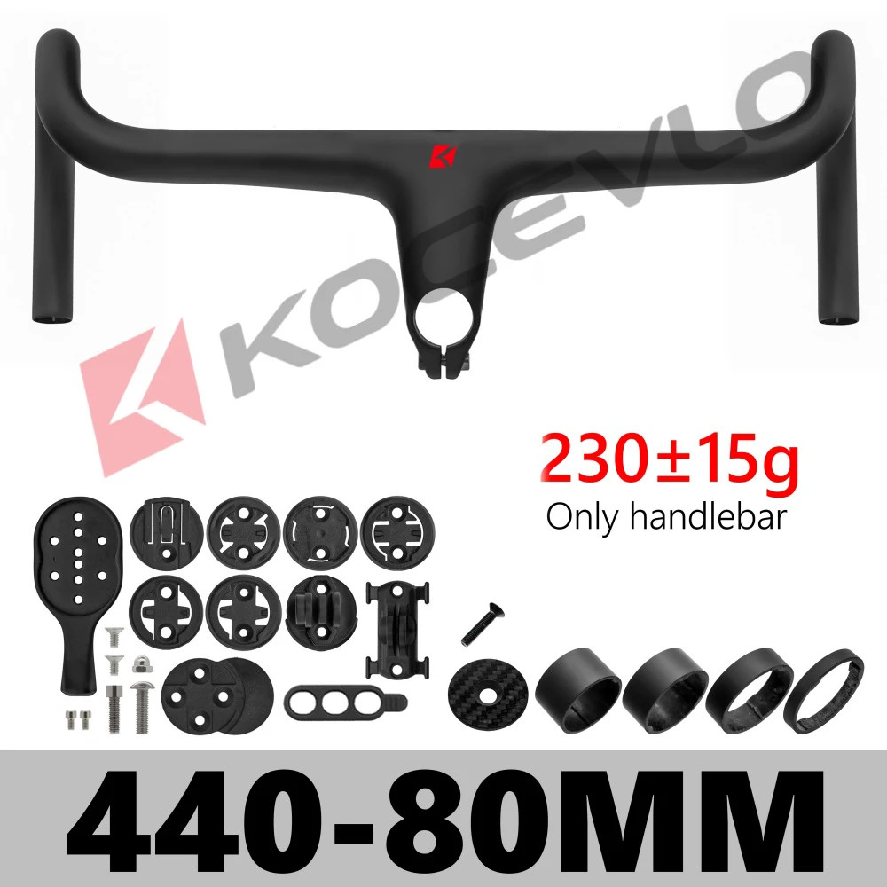 Road Bicycle Ultralight Carbon Stem Integrated Handlebar for 28.6mm with Spacers