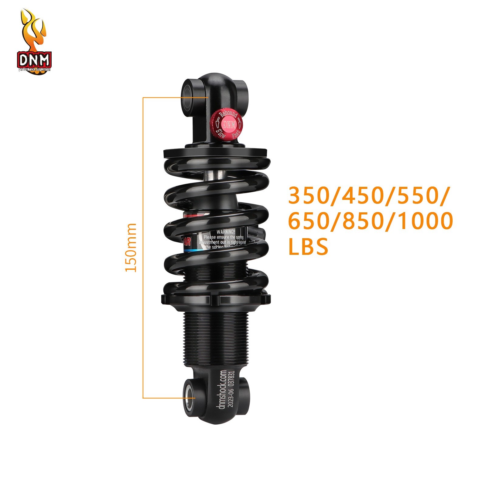 DNM DV22AR Mountain Bike Biycle Coil Spring Rear Shock 125/150/165/190/200mm