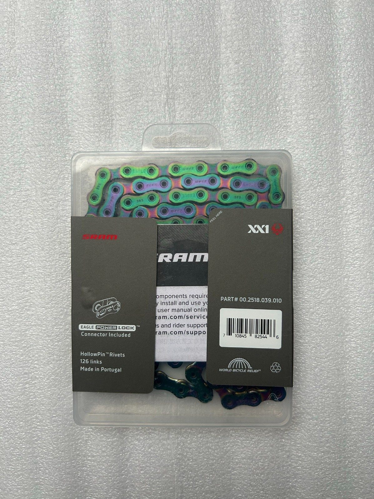 SRAM XX1 Eagle AXS 12-Speed 126-Link Nickel Rainbow Bike Chain CN-EAGL-XX1-A2