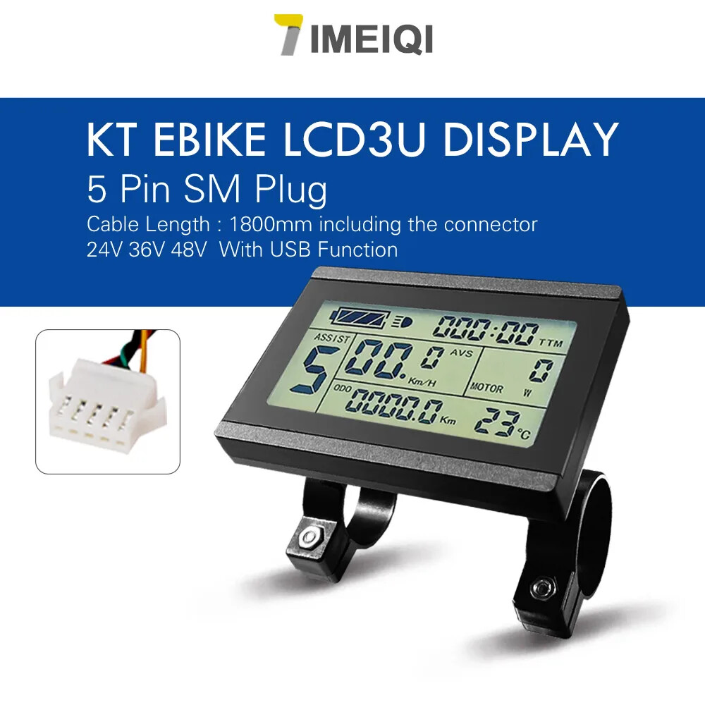 Electric Bike Intelligent Display LCD3 Waterproof SM Plug 36V 48V 52V 60V 72V