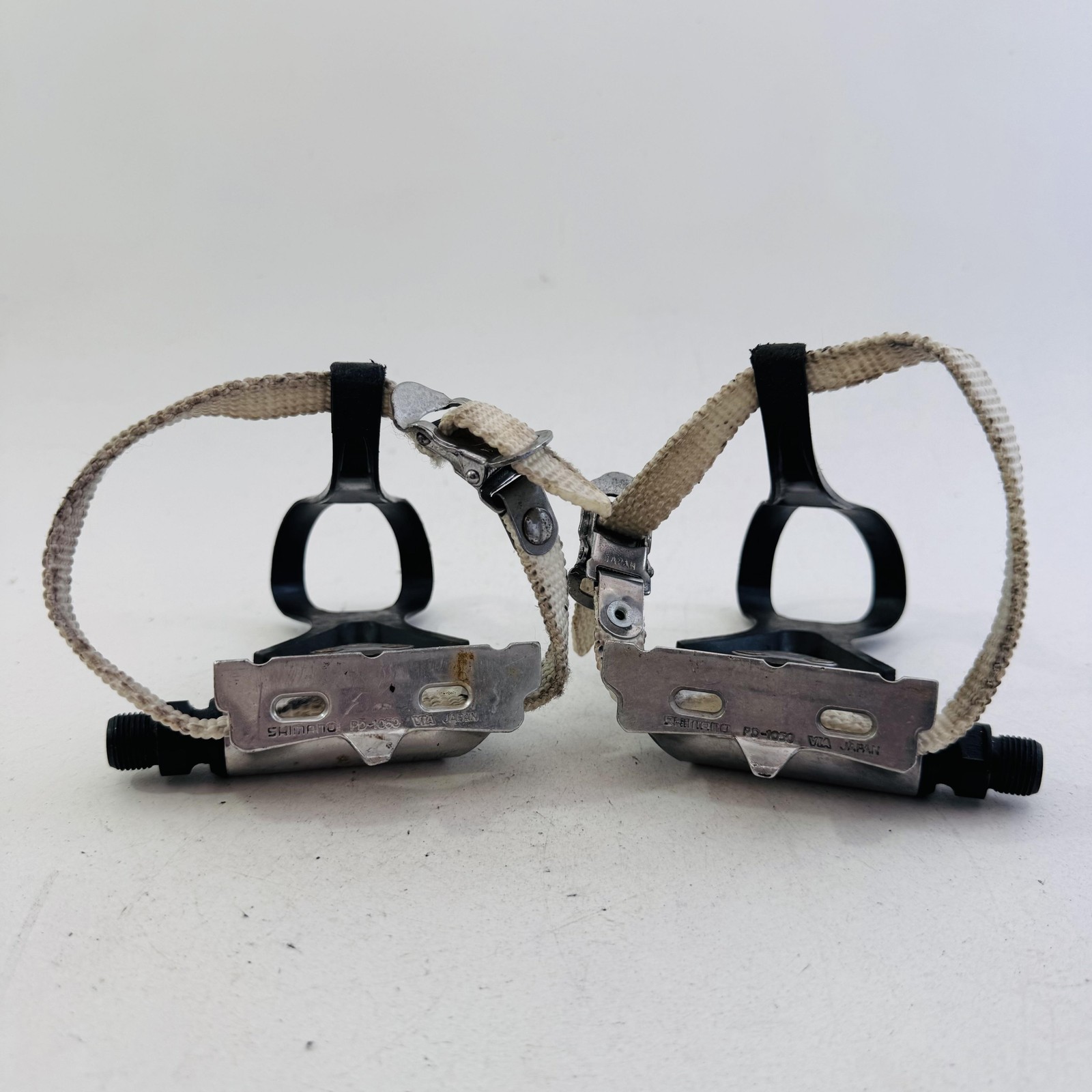 Vintage Shimano 105 PD-1050 Pedals 9/16 Toe Clips Straps Road Bike Japan A81