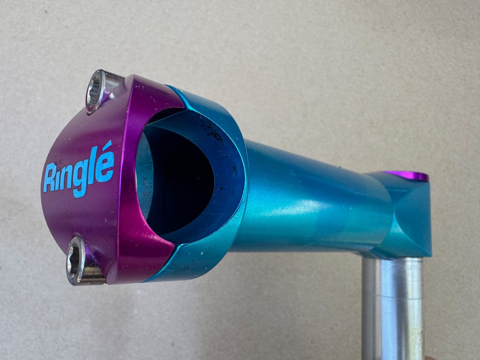 Ringle MTB Stem 135mm 25.4 0 Rise Tuquoise Purple Annodized