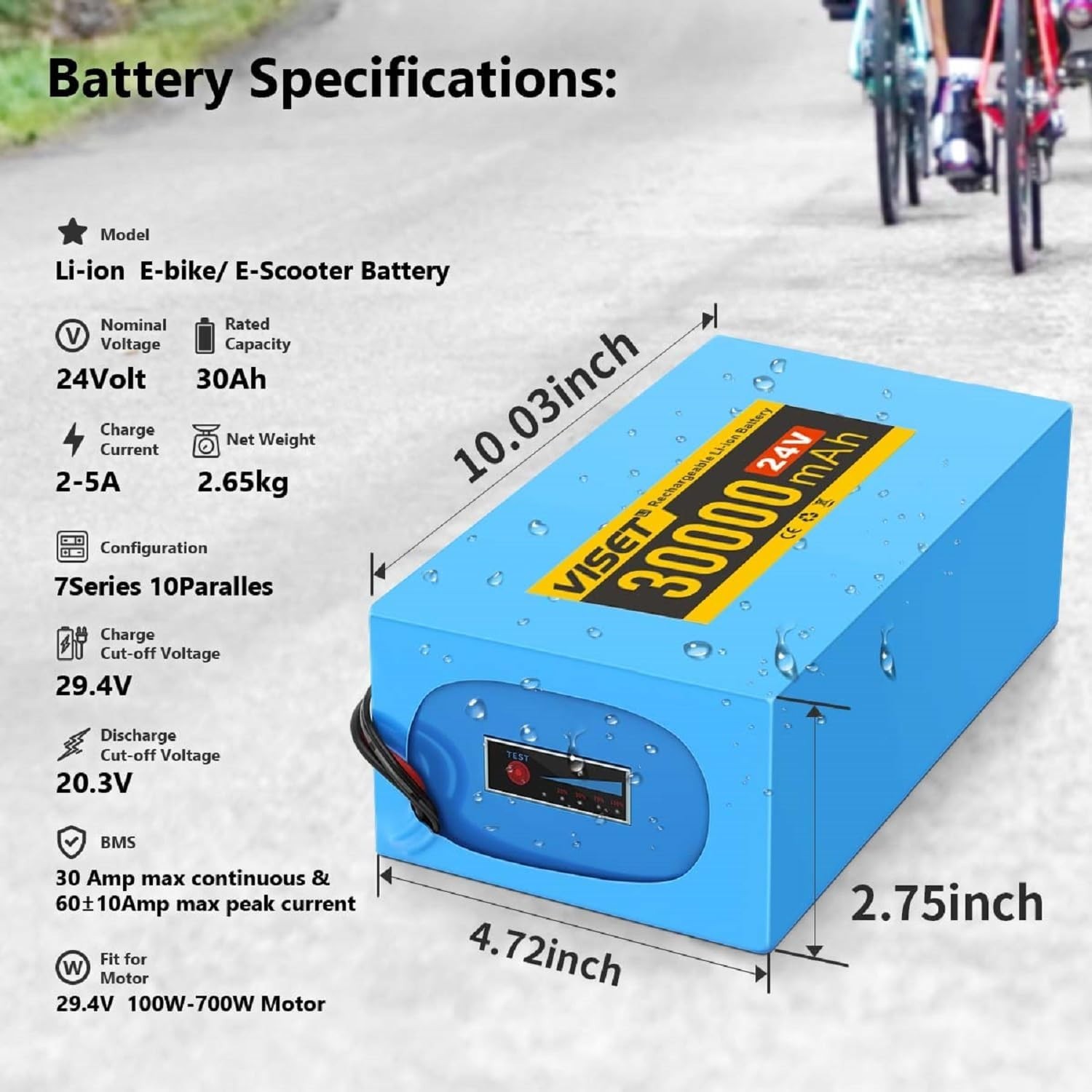 24V 36V 48V 10AH/14AH/20AH/30AH Battery for 200W-1000W Electric Bicycle Bike