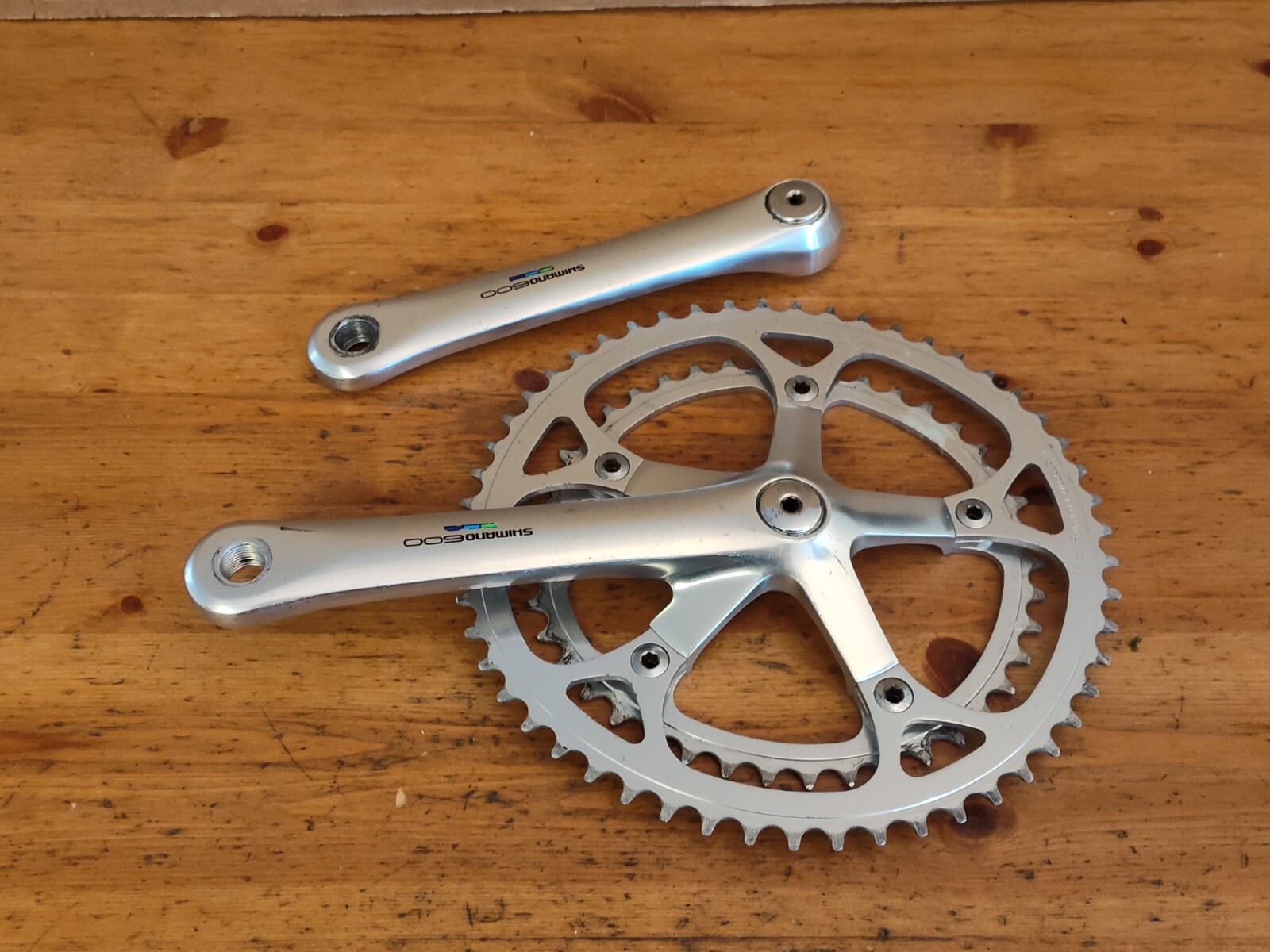 Shimano 600 6400 Crankset 172.5mm 53/42 Biopace Chainrings