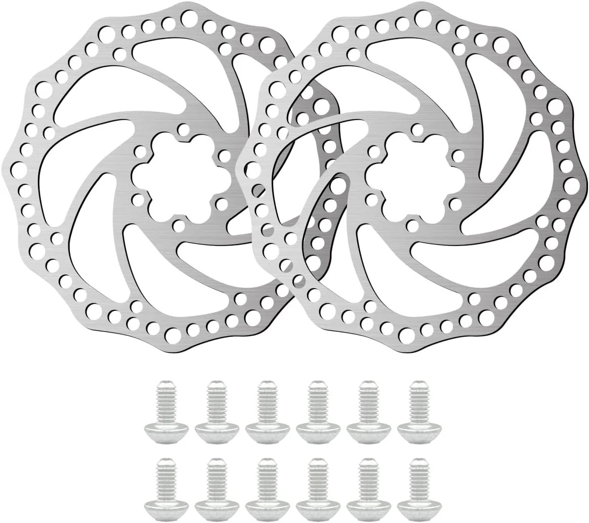 2Pcs 160mm Disc Brake Rotor Stainless Steel Bike Disc Brake Rotor with 6 Bolts F