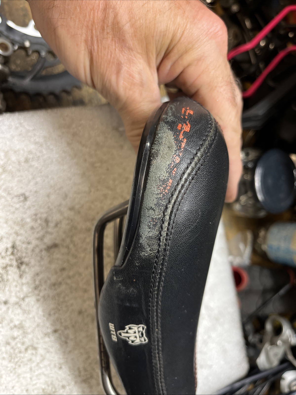 Black WTB Laser V 265mm x 140mm Titanium Rail Saddle