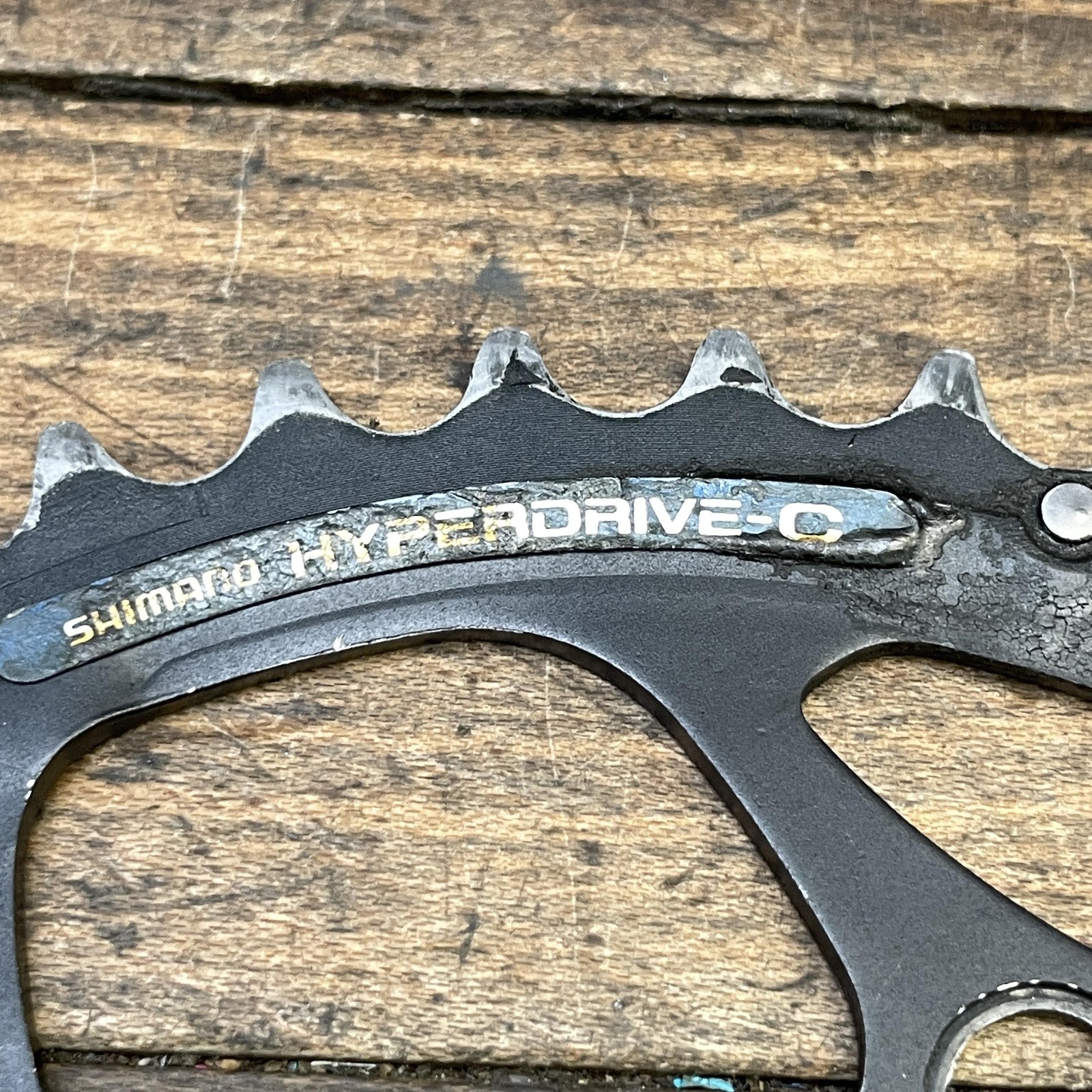 Vintage Shimano 42/32/22T Chainring Set 94/58 BCD 5-Arm Triple MTB Hyperdrive-C