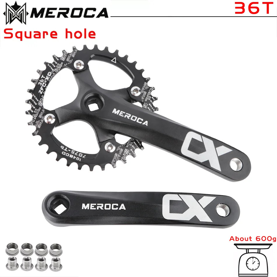 MEROCA Bicycle Crank Chainwheel 104BCD MTB Bike Crankset Aluminum Alloy with Bot