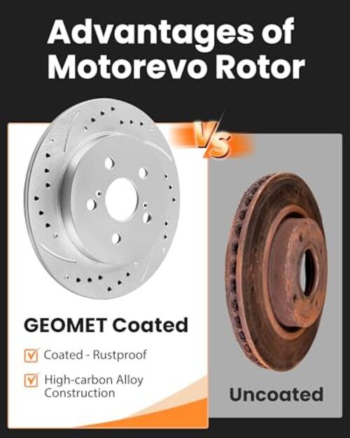 Brake Rotors Kit for Camry 2000-2001 269.2mm – USA Built Models Only Rear