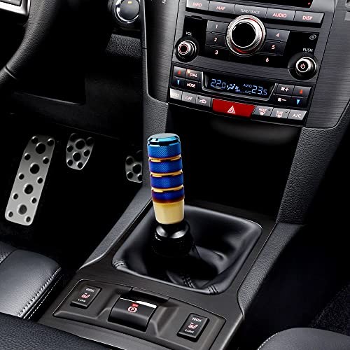 Sakali Aluminum Alloy Gear Shift Lever Knob Cover Metal Frosted Car Baked Blue